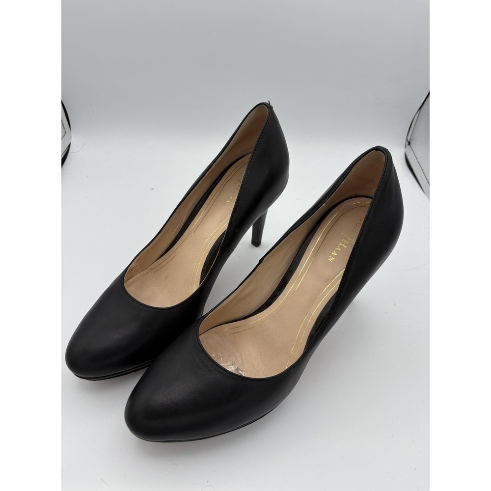 Cole Haan Shoes Womens Size 8.5 Black‎ Leather Stiletto Heel Dress Pumps Classic